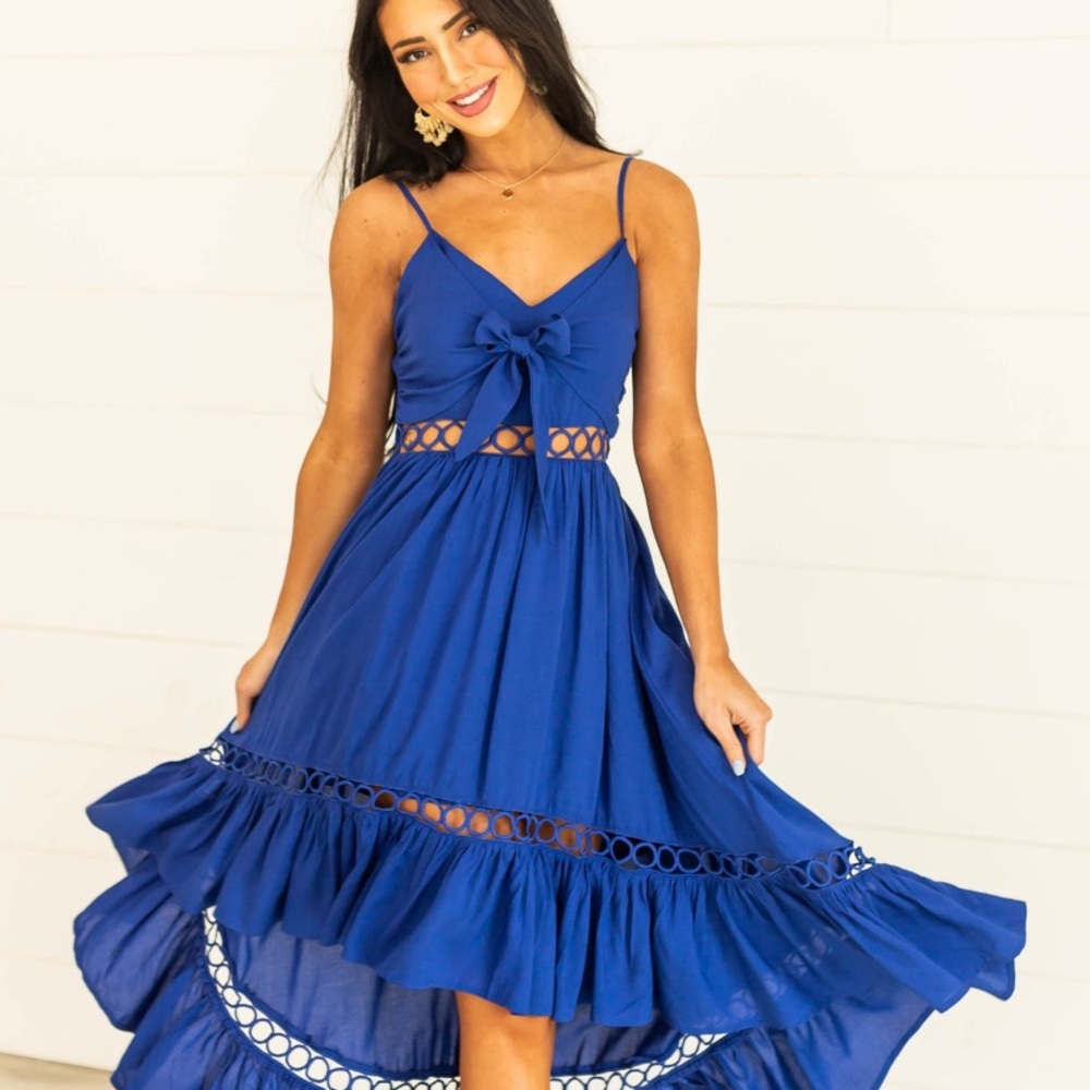 Royal blue flowy midi/maxi dress